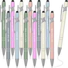 Zonon 12 Pcs Inspirational Pens Gift Set Funny Ballpoint Pen with Stylus Tip Motivational Graduation Gifts Bulk for Teacher Coworkers Nurse School Office Supplies(Morandi,Boss Lady)