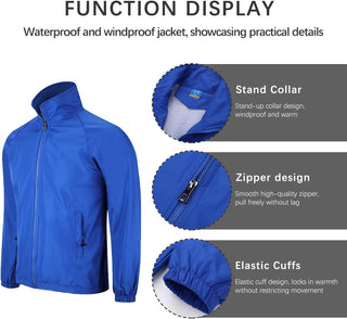Personalised Windbreaker Custom Waterproof Jacket with Logo Print Breathable Rain Coat for Outdoor Travel & Workwear