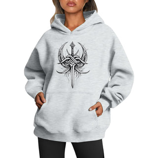 Womens 2025 Oversized Hoodie Graphic Pullover Sweatshirt Fall Winter Long Sleeve Warm Casual Top with Kangaroo Pocket