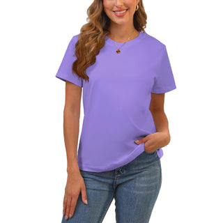 Cotton Basic T Shirts for Women,Crew Neck Short Sleeve Summer Shirts,Solid Loose Fit Tshirt, Plain Workout Tops, Undershirts