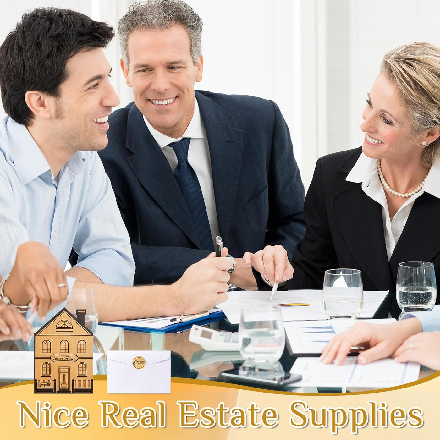 Fulmoon 30 Set Congratulations on Your New Home Cards Bulk Thank You House Shaped Welcome Cards with Envelope and Stickers Housewarming Closing Gifts for House Buyer Real Estate Agent Supplies