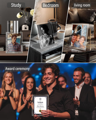 Award Plaques,13 x 9.5 in Acrylic Certificate Frame,Employee of The Month Plaque,Picture Plaques Holds A4 Size Paper,Placed Your Award,Diploma Certificate (Acrylic Plaque)