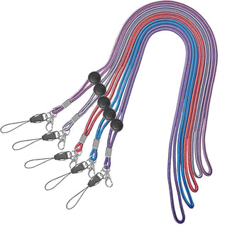 YOUOWO 5 Pack 5 Colours Adjustable Lanyards Neck Strap Lanyard For Keys Pen Phone ID Badges Holder