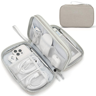 FYY Travel Cable Organizer Pouch Electronic Accessories Carry Case Portable Waterproof Double Layers All-in-One Storage Bag for Cord, Charger, Phone, Earphone Black