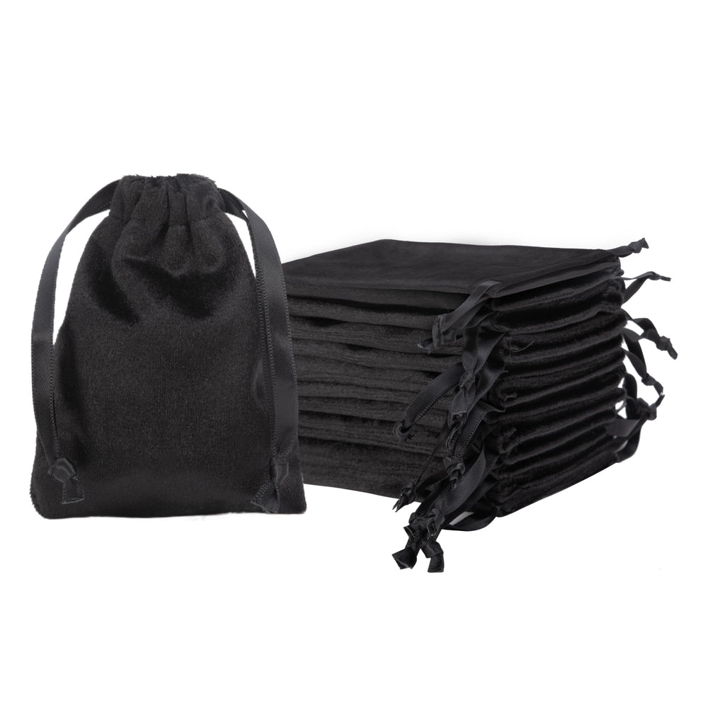 QIANF 12pcs Light Champagne Velvet Drawstring Bags 4x6 inches Glossy Small Velvet Cloth Gift Bags Jewelry Pouches for Storage Wedding Party Favor Christmas