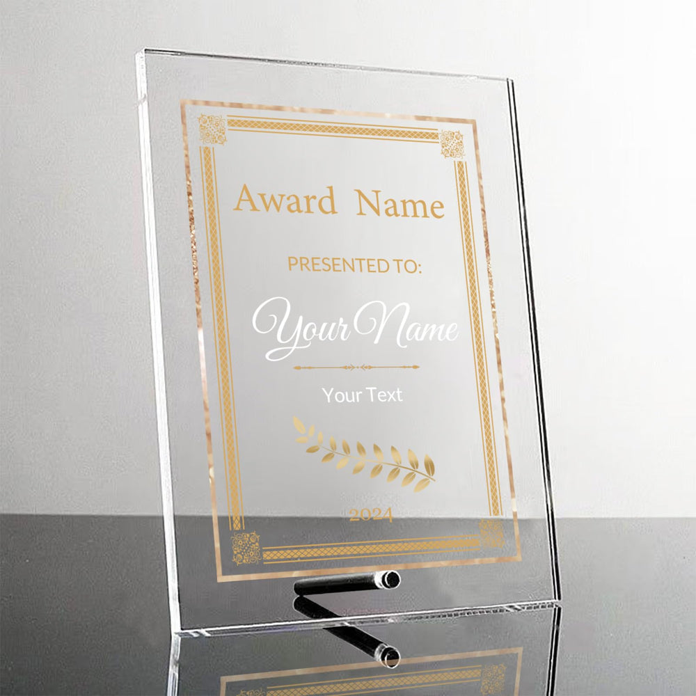 Award Plaques,13 x 9.5 in Acrylic Certificate Frame,Employee of The Month Plaque,Picture Plaques Holds A4 Size Paper,Placed Your Award,Diploma Certificate (Acrylic Plaque)