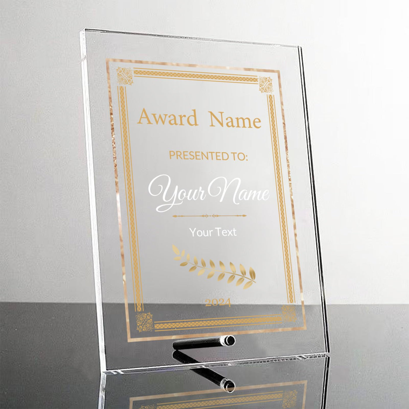 Award Plaques,13 x 9.5 in Acrylic Certificate Frame,Employee of The Month Plaque,Picture Plaques Holds A4 Size Paper,Placed Your Award,Diploma Certificate (Acrylic Plaque)