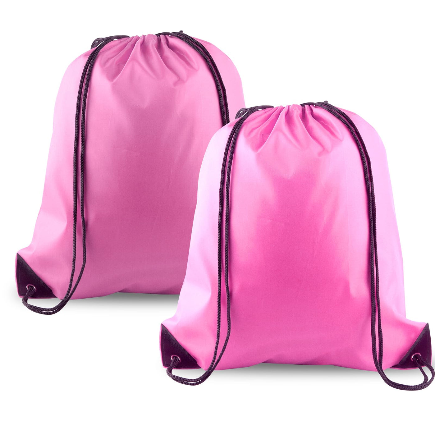 KUUQA 2 Pcs Drawstring Backpack Bags Sports Cinch Sack String Backpack Storage Bags for School Gym Traveling (Black)