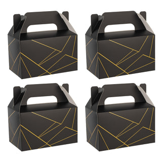 NyuOurea 10 PCS Green Leaf Gable Favor Treat Boxes, 6.5 x 4 x 4 Inches Gift Box with Handle, Goodie Boxes for Candy, Cookie, Tea, Spring Picnic, Baby Shower Party, Garden Wedding, Birthday, Graduation