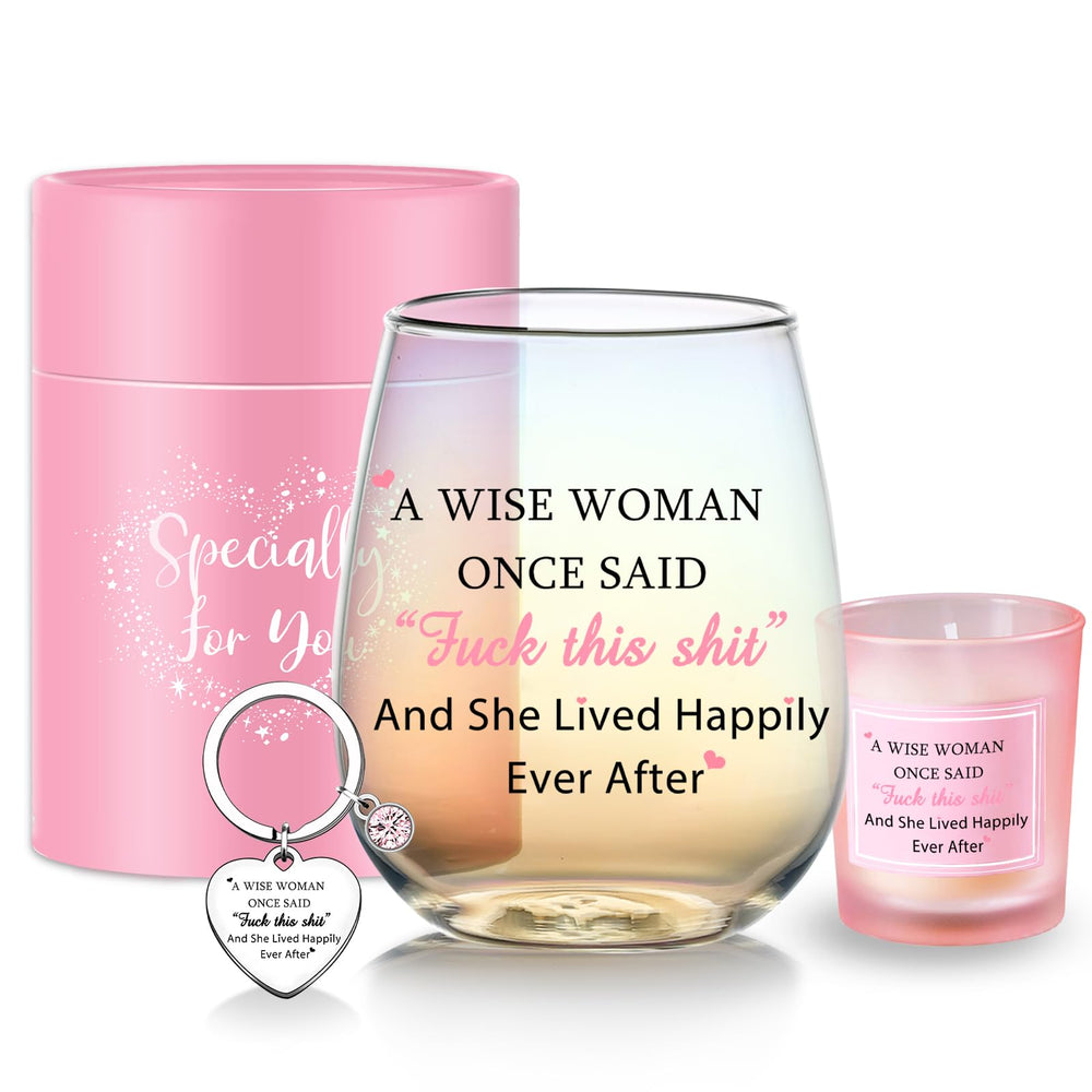 Yalucky Coworker Leaving Gifts for Women Wine Glasses Retirement Gifts Thank You Goodby Gift for Colleagues Friend Birthday Teacher Christmas Presents for Colleagues Women Pink Ladies Gift