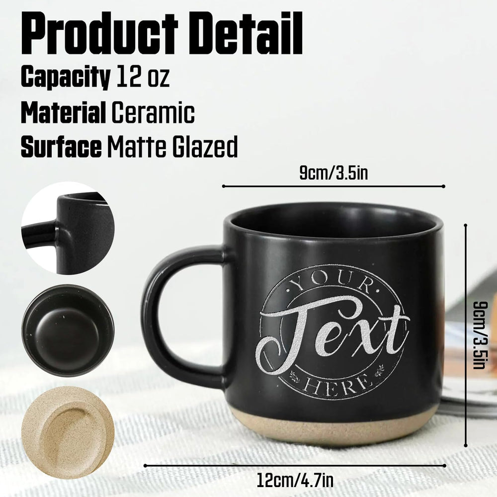 Custom Logo Pottery Mug - Personalized Business or Company Branding Coffee Cup - Professional Design Office Gift for Teams