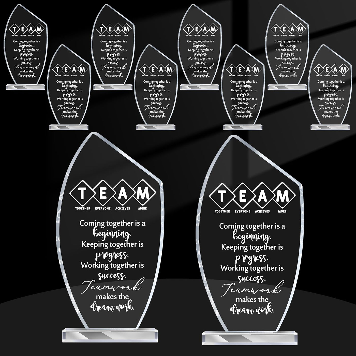 Bucherry 10 Pcs Employee Appreciation Awards for Coworker Acrylic Thank You Trophy May You Be Proud of The Work You Do Sign Prizes Retirement Goodbye Farewell Gift for Women Men(Stylish)