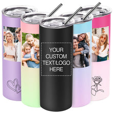 Personalized 40 oz Tumbler with Handle and Straw, Custom Tumbler with Picture, Logo, Text, Stainless Steel Travel Coffee Mug Cup, Personalized Gifts For Women Men Birthday Mother's Day Father's Day