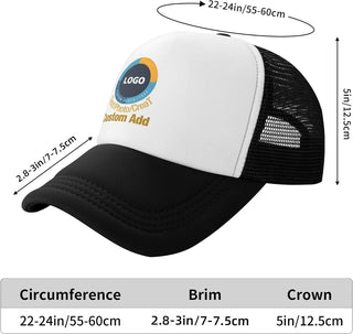 Custom Baseball Hats for Men & Women - Add Text/Photo/Logo - Adjustable Breathable Outdoor Hat, Sports & Casual- Bulk Supply