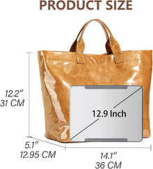 KAMEILONG Women's Large PVC Tote Bag Letters Print Handbags Paper Shoulder Bag Clear Shopping Hobo Bag