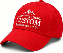 Bulk Custom Baseball Cap Personalized Hats Embroidered Hat with Your Text Logo Photo for Men Women Classic Duckbill Caps