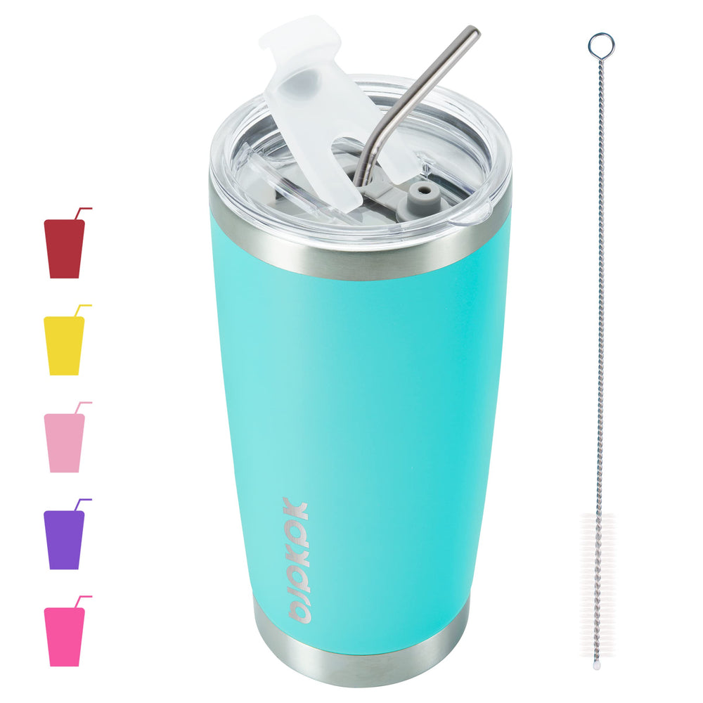 BJPKPK 30oz Stainless Steel Tumbler Color Block Insulated Tumblers Cup with Lid and Straw, Double Walled Travel Coffee Mug,Mint