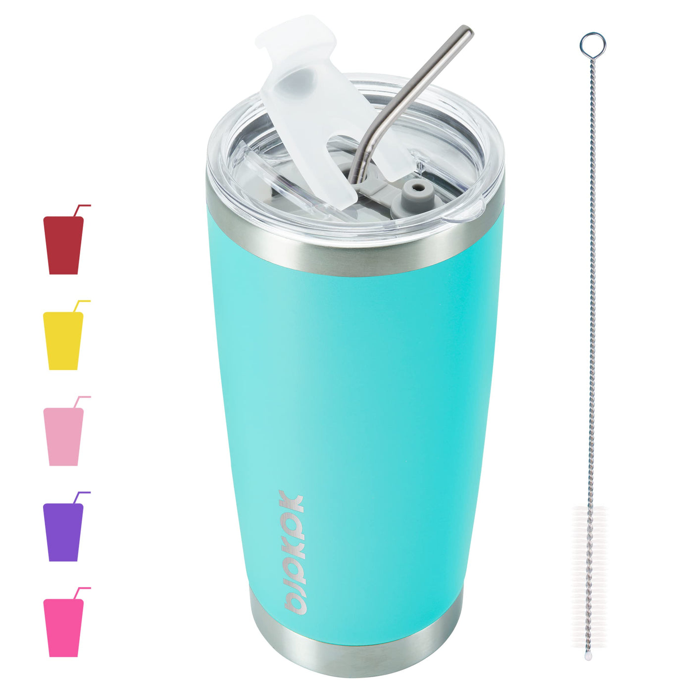 BJPKPK 30oz Stainless Steel Tumbler Color Block Insulated Tumblers Cup with Lid and Straw, Double Walled Travel Coffee Mug,Mint