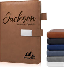 Custom Notebooks PU Leather Journal Engraved Name or Initials – Personalized Gift for Business, College, Travel, Work – Journaling Notebooks for Writing – Journal for Women, Men, Teens (Engraved)