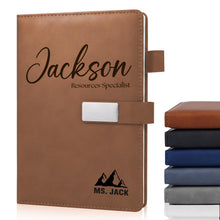 Custom Notebooks PU Leather Journal Engraved Name or Initials – Personalized Gift for Business, College, Travel, Work – Journaling Notebooks for Writing – Journal for Women, Men, Teens (Engraved)