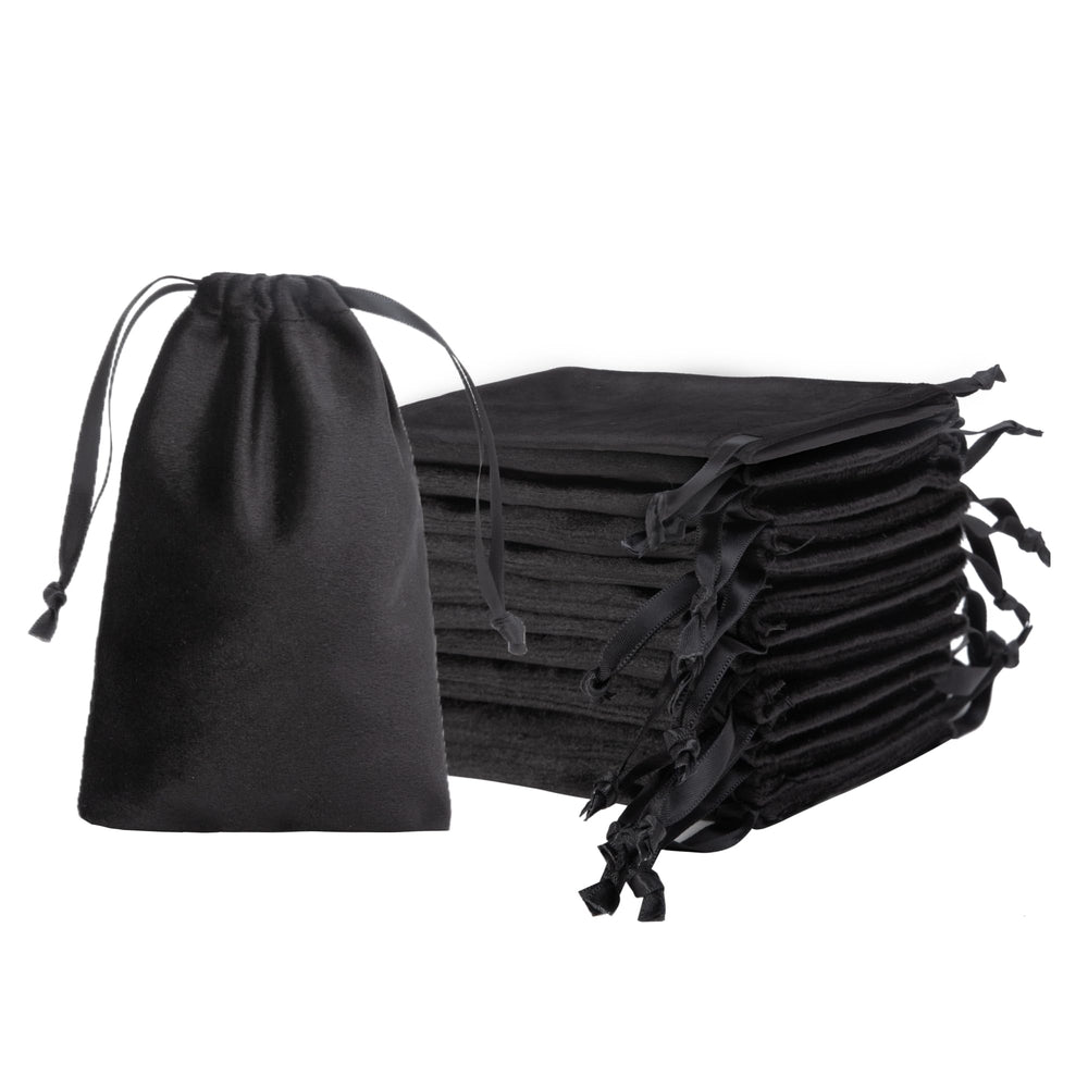 QIANF 12pcs Light Champagne Velvet Drawstring Bags 4x6 inches Glossy Small Velvet Cloth Gift Bags Jewelry Pouches for Storage Wedding Party Favor Christmas