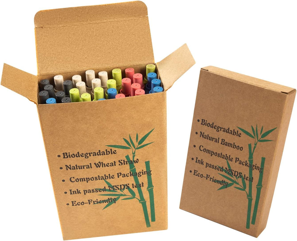 jinfusi Wheat Straw Pens(30 Pack),Eco Friendly Cork and Recycled Ballpoint Writing Black Ink Sustainable Products Set Pens or Journaling