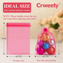 Crweety 50 Pcs White Organza Bags 6x9 Inches, Large Mesh Gift Bags Drawstring, Jewelry Pouches Candy Treat Sachet Mesh Bag Drawstring for Wedding Party Favors Baby Shower & Goodie Gifts