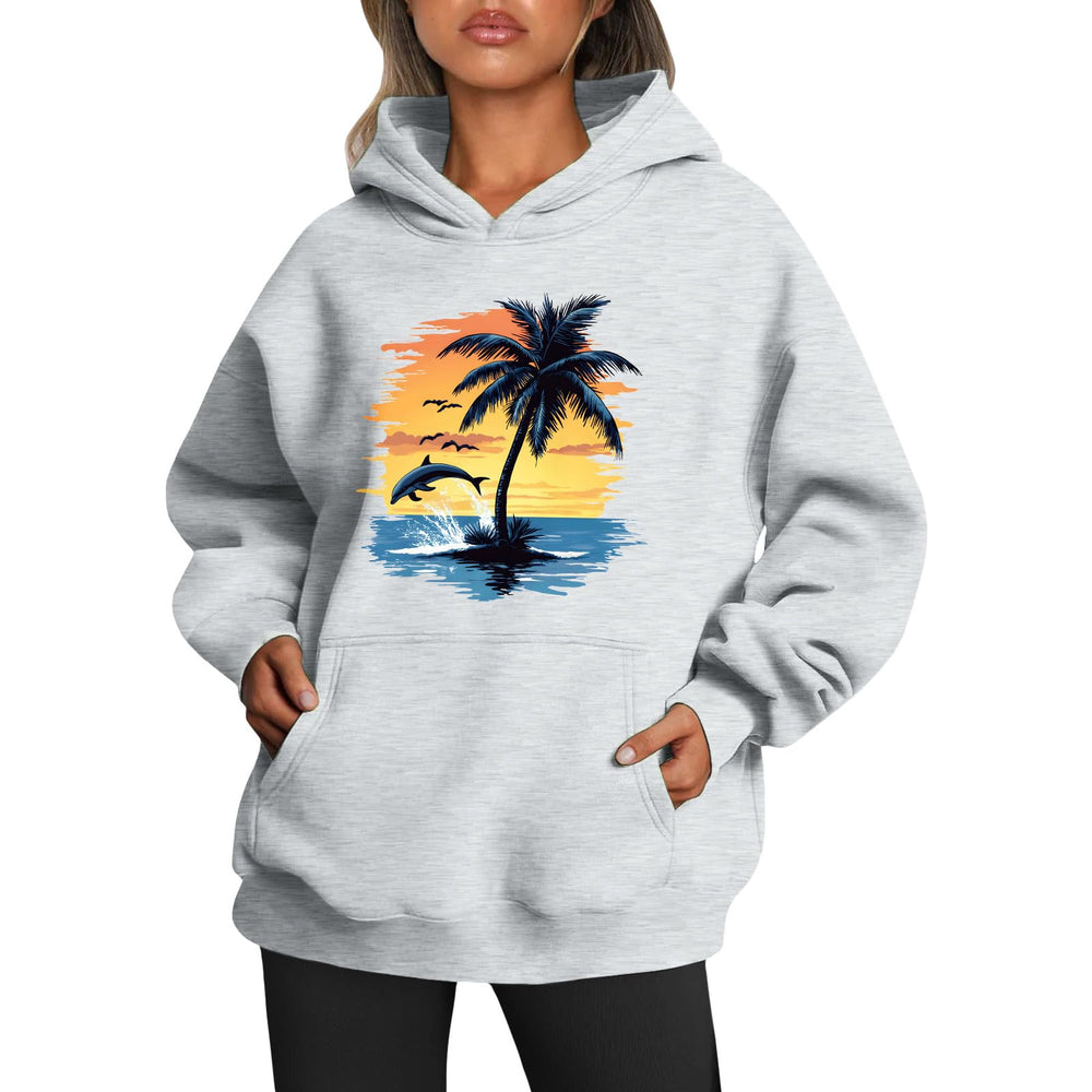 Womens 2025 Oversized Hoodie Graphic Pullover Sweatshirt Fall Winter Long Sleeve Warm Casual Top with Kangaroo Pocket
