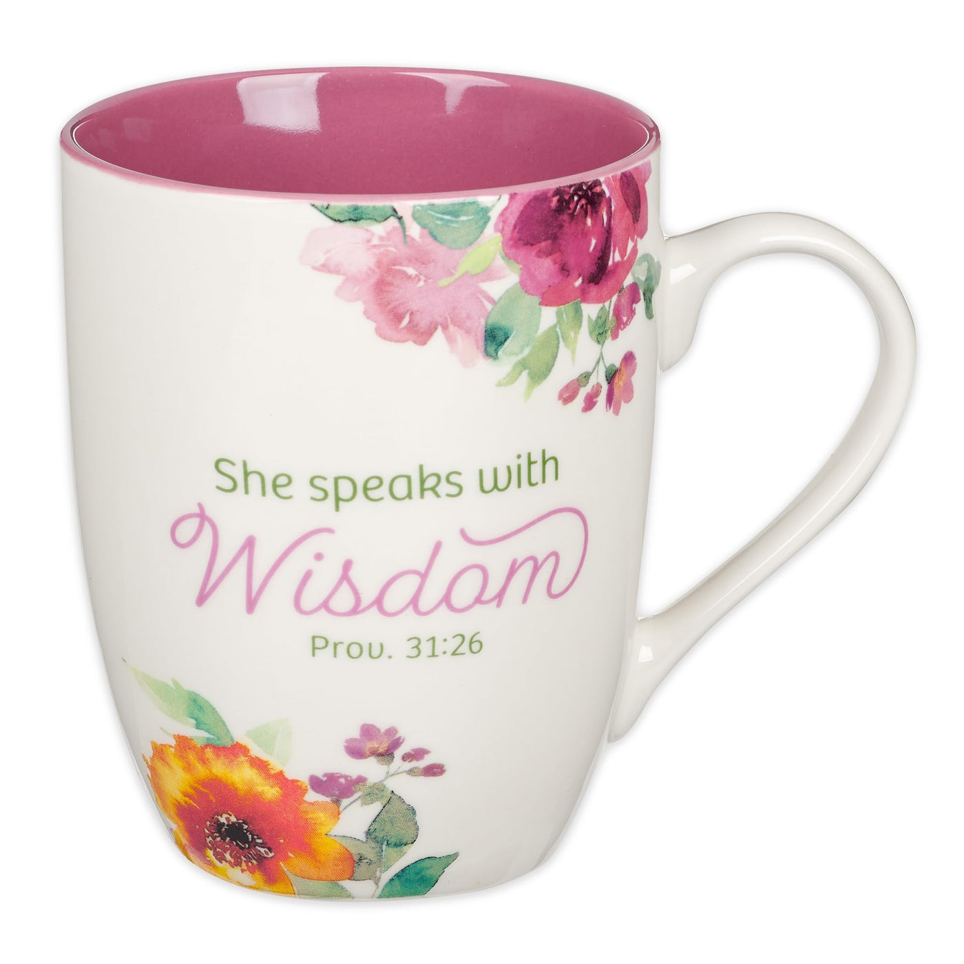 Christian Art Gifts Inspirational Ceramic Coffee & Tea Scripture Mug for Women: Trust in the Lord Encouraging Bible Verse, Microwave & Dishwasher Safe Lead-free, Multicolor Floral, Light Green, 12 oz.