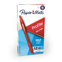 Paper Mate Profile Retractable Ballpoint Pens, Bold Point (1.4mm), Assorted Colors, 12 Count - Back to School, Office, Teacher Supplies