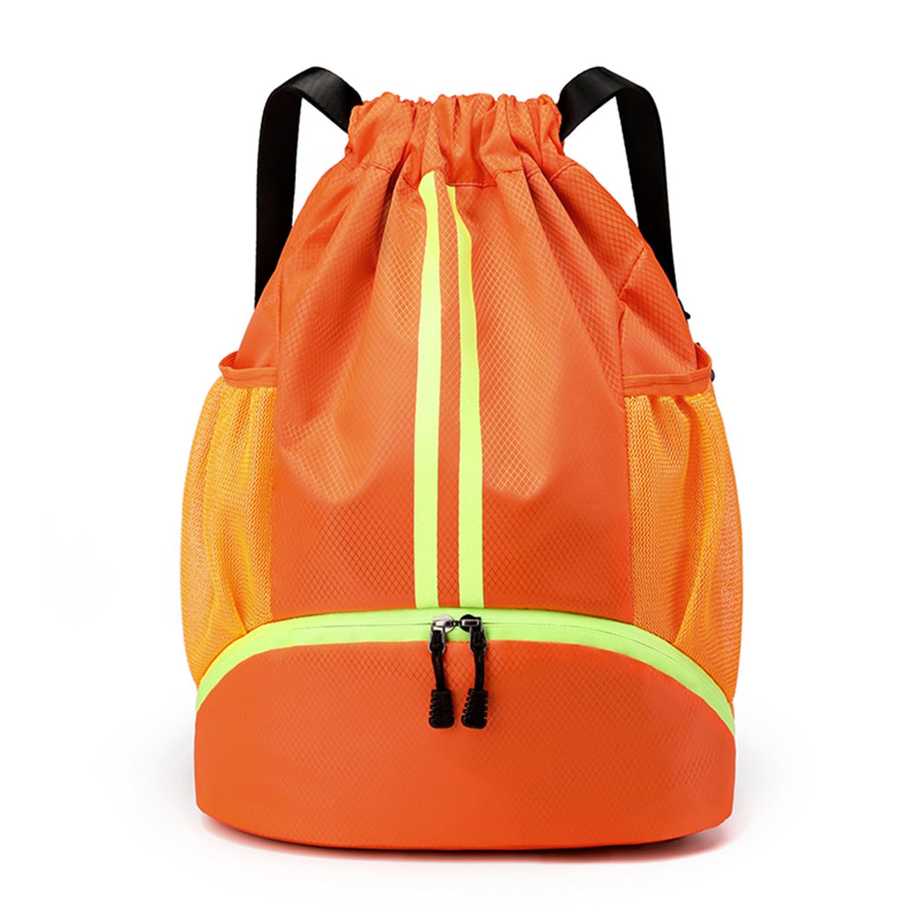 JELUTAR Drawstring Backpack Gym Bag with Shoes Compartment for Soccer, Basketball, Swim, Water-Resistant String Backpack Beach Cinch for Women Men