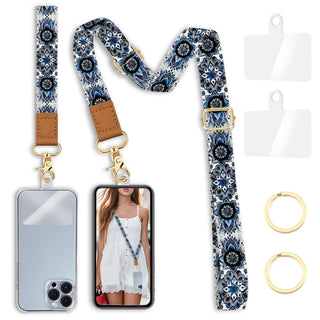 Yonlevres Flower Phone Lanyard Crossbody Strap, Floral Cell Phone Lanyards for around the Neck Wristlet Wrist Strap Adjustable for Keys Case Accessories Travel Essentials