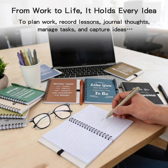 10 Sets/20 Pcs Employee Appreciation Gifts Bulk – Inspirational Notebooks with Motivational Pens, Small Notepads for Coworkers, Office Staff, Team, Volunteer, Nurse, Teachers, Housekeeping (Boho) - hover image