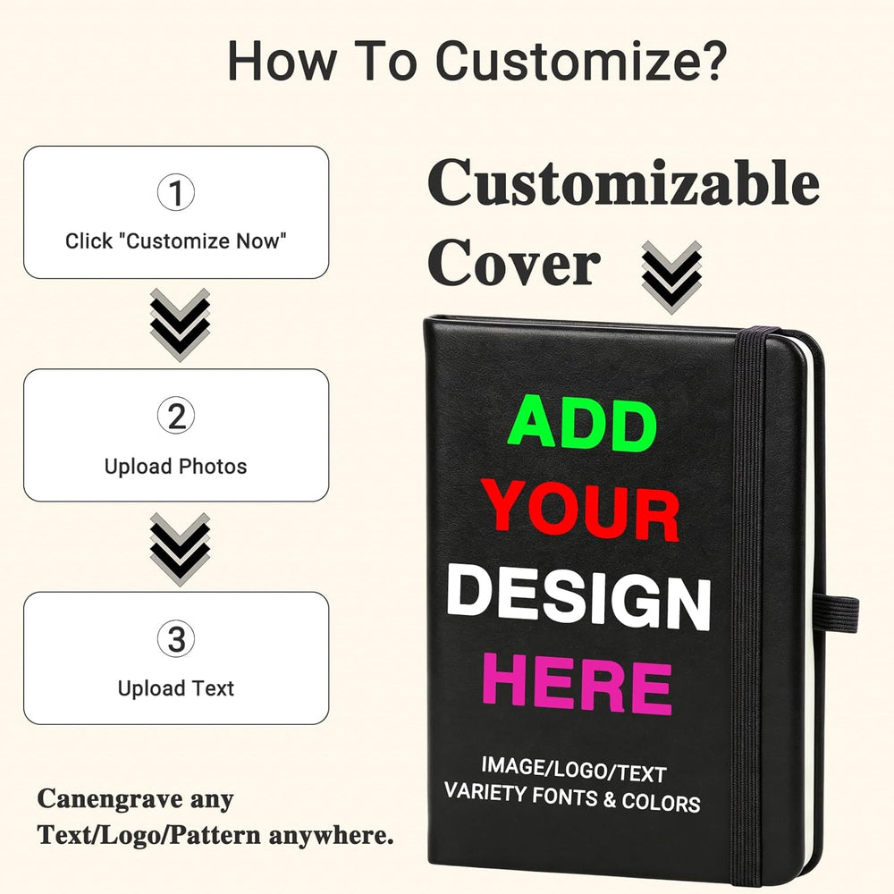 KMH Personalized Notebook and Pen Set, A5 200 Pages Lined Journal Bulk Custom Notebook with Photo Text LOGO for Work, School & Note Taking