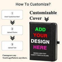 KMH Personalized Notebook and Pen Set, A5 200 Pages Lined Journal Bulk Custom Notebook with Photo Text LOGO for Work, School & Note Taking