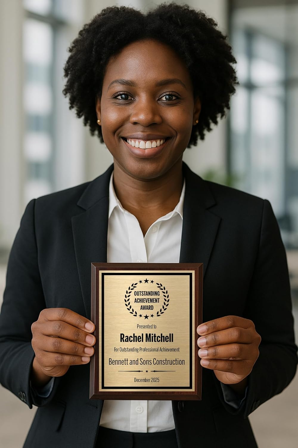 Award Plaques Personalized with Your Text and Title - Engraved Plaque Customized for Employee Appreciation, Recognition, Retirement, Service, Thank You, and more - Custom Awards for Employees, Co-Worker, Friends - Choose Your Size: (6x8 Gold/Black)