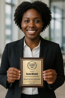 Award Plaques Personalized with Your Text and Title - Engraved Plaque Customized for Employee Appreciation, Recognition, Retirement, Service, Thank You, and more - Custom Awards for Employees, Co-Worker, Friends - Choose Your Size: (6x8 Gold/Black)