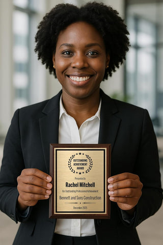 Award Plaques Personalized with Your Text and Title - Engraved Plaque Customized for Employee Appreciation, Recognition, Retirement, Service, Thank You, and more - Custom Awards for Employees, Co-Worker, Friends - Choose Your Size: (6x8 Gold/Black)