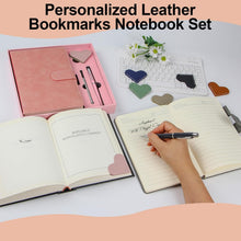 Faux Leather Journal Gift Set for Women Men, A5 Hardcover Notebook | 360 Pages 100GSM Lined Paper, Includes Pen & 6 Heart Bookmarks, Gift Box & Bag Included, Birthday Graduation Christmas Gift