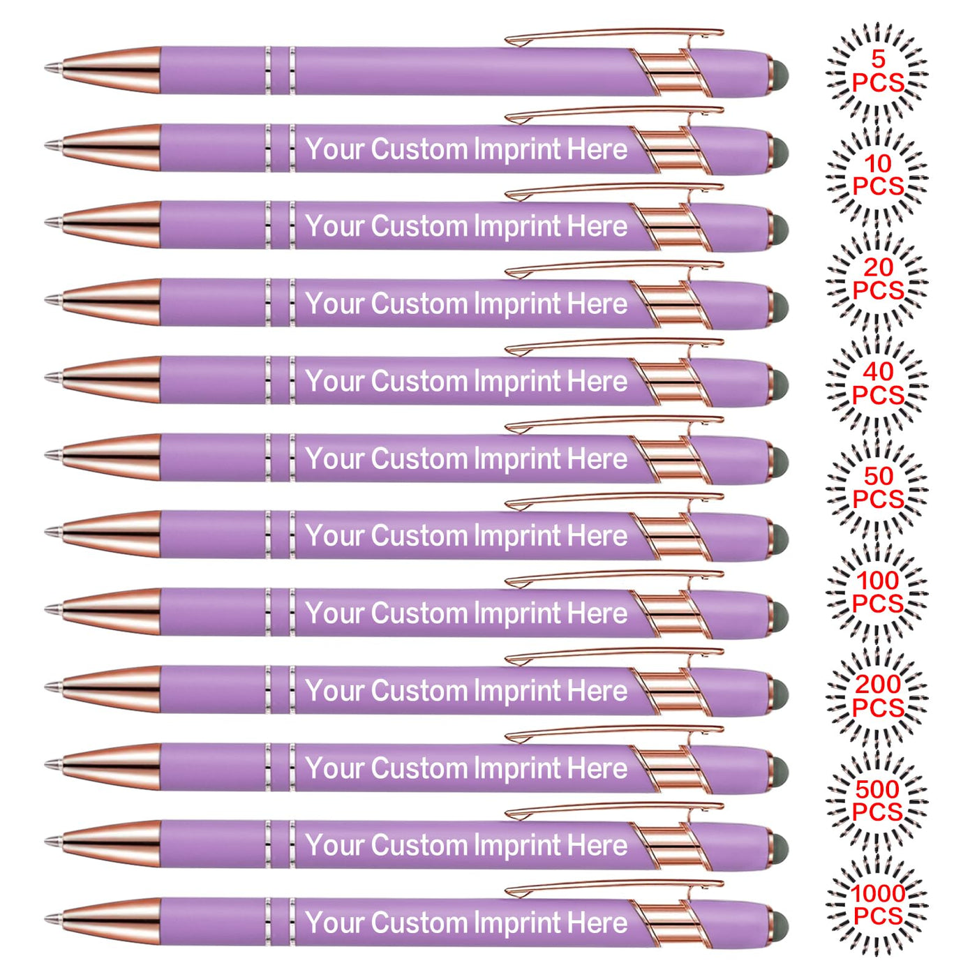 Bulk Custom Pens Personalized, Customized Pens with Name/Logo Printing Perfect for Business, Birthday, Wedding, Graduation Gifts & Party Events 5 to 2000 Pieces Pack Ballpoint Pens