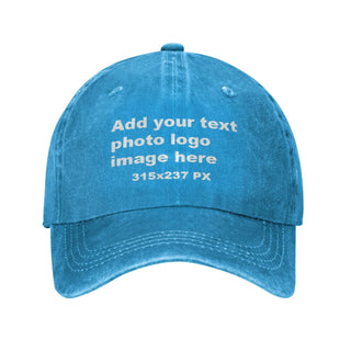 Custom Baseball Hats for Men & Women - Add Text/Photo/Logo - Adjustable Breathable Outdoor Hat, Sports & Casual- Bulk Supply