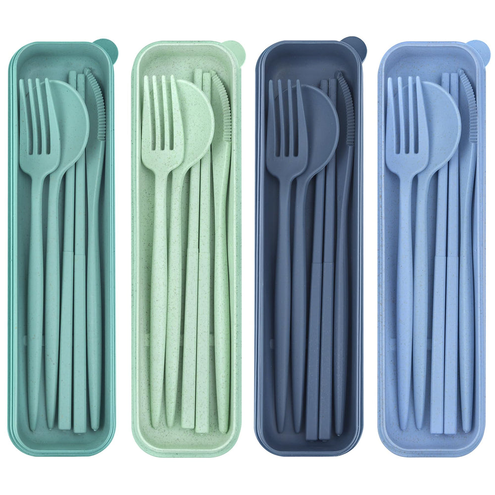 4 Sets Reusable Utensils Set with Case, Travel Utensils with Case, Reusable Utensils for Lunch Box Accessories, Portable Lunch Utensils Set for Travel Daily Use