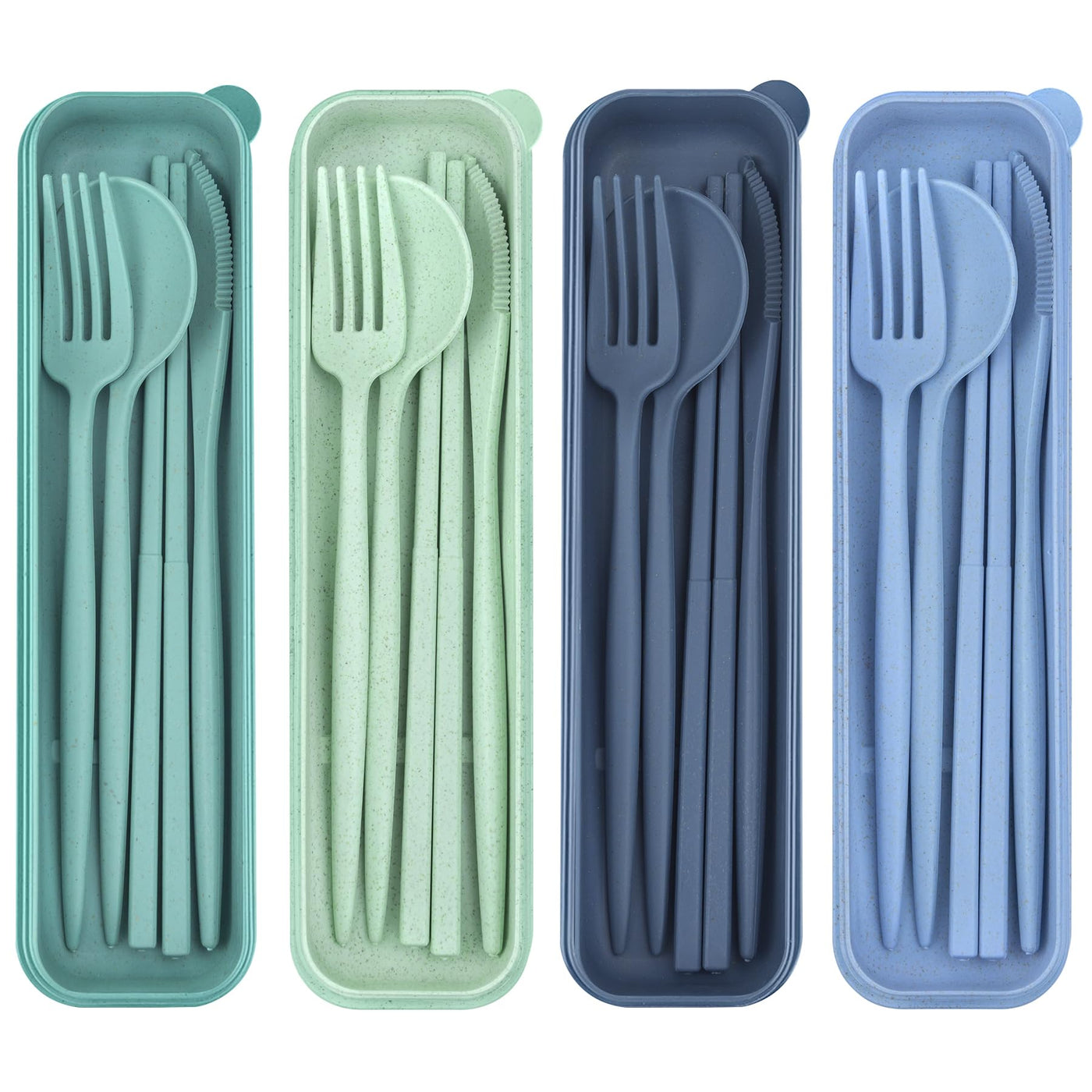 4 Sets Reusable Utensils Set with Case, Travel Utensils with Case, Reusable Utensils for Lunch Box Accessories, Portable Lunch Utensils Set for Travel Daily Use