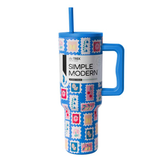 Simple Modern 40 oz Trek Tumbler with Handle and Straw Lid | Cup Holder Friendly Insulated Stainless Steel Travel Mug | Midnight Black