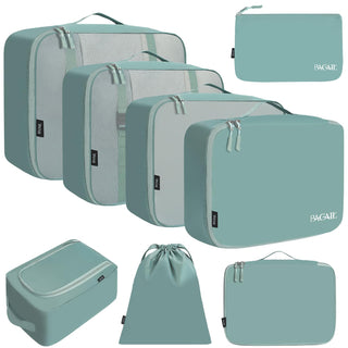 BAGAIL 8 Set Packing Cubes Luggage Packing Organizers for Travel Accessories-Cream