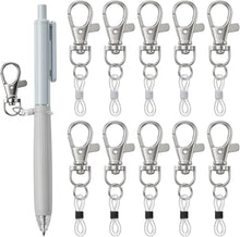 10 PCS Badge Reel Pen Holder Silicone Ring for Pen Holder for Lanyard Pens Keychain with 10 Silicone Ring Lanyards Accessories with Lobster Clasp for Badge Reel Nurses Accessories (Black, White)
