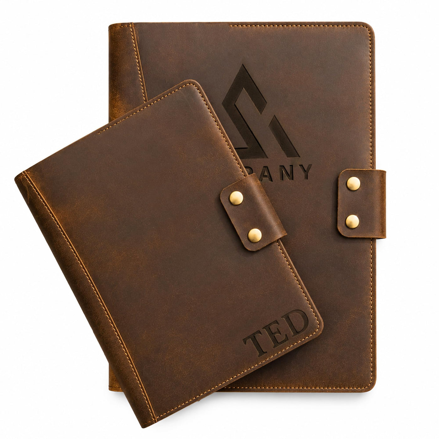Personalized Leather Portfolio for Men, Women - Custom Business & Organizer A4 A5 Document Binder, Journal for Coworker, Employee, Gift for Him, Her, Students, Graduation, Father’s Day, Office Gifts