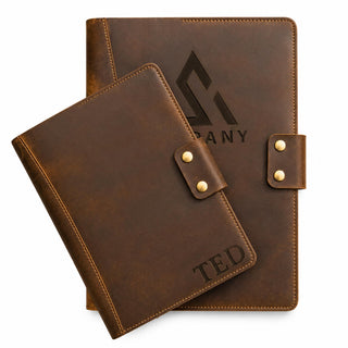 Personalized Leather Portfolio for Men, Women - Custom Business & Organizer A4 A5 Document Binder, Journal for Coworker, Employee, Gift for Him, Her, Students, Graduation, Father’s Day, Office Gifts