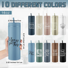 Tioncy 10 Pcs Employee Appreciation Gift Bulk Thank You Skinny Tumbler 16oz Matte Inspirational Water Cup with Lid Straw for CNA Nurse Graduation Team Coworker Teacher Volunteer(Neutral)