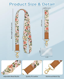 Yonlevres Flower Phone Lanyard Crossbody Strap, Floral Cell Phone Lanyards for around the Neck Wristlet Wrist Strap Adjustable for Keys Case Accessories Travel Essentials
